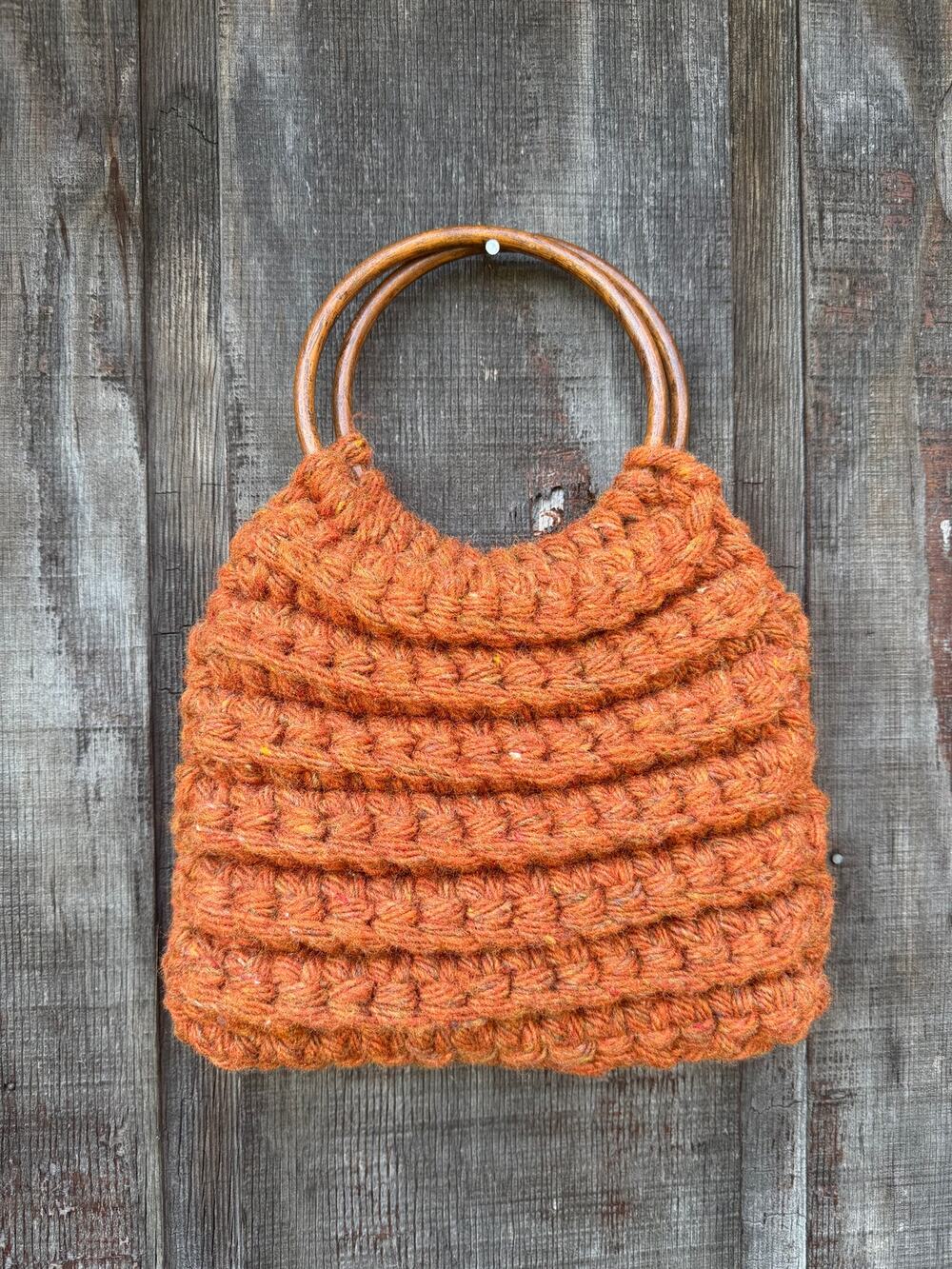 Vintage 70s Crochet Handmade Handbag